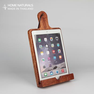 China Rectangular Shape Wooden Tablet Stand Holder Rectangular Shaped Wooden Shelf Stand With Handle And A Hemp Rope for sale