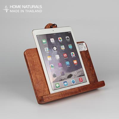 China Thailand Shape Factory Wooden Tablet Stand Natural Mango Color Mobile Phone Rectangular Wooden Tablet Stand for sale