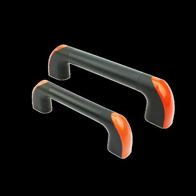 China Aluminum Steel Alloy Black And Red Plastic Tube Firm Curved U Shape Pull Handle For Cabinet And Door for sale