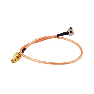 China RG316 RF Cable Jumper With SMA TS9 Female To Right Angle Male RF Jumper Cable Assembly for sale