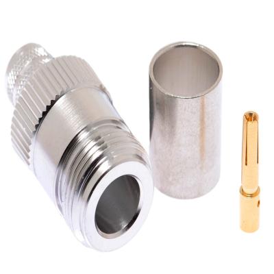 China RF N Female Connector Crimp / Solder Attachment LMR400 RG213 Cable for sale