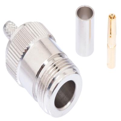 China RF N Factory Price Crimp Female Connector For RG58 And LMR-195 for sale