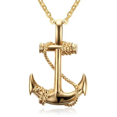 China Hiphop Hot Sale Personality Anchor Stainless Steel Vintage Caribbean Necklace For Men for sale