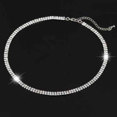 China Hiphop/rock diamond choker necklace/fashion personality full jewelry neck band punk popular element for women for sale