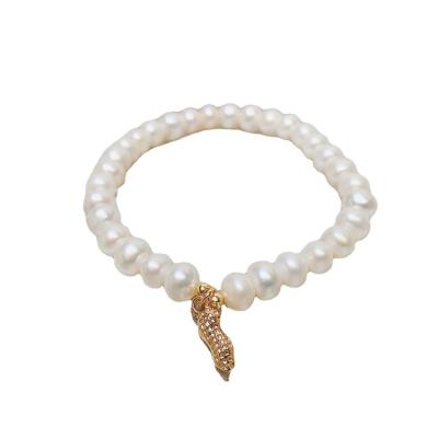 China Romantic Women's Baroque Charms Freashwater Pearl Bracelet Jewelry Sets For Bulk for sale