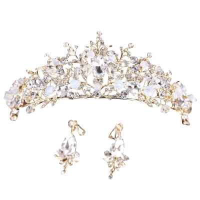 China 2020 Alloy Korean Crystal Headband Headdress Hair Accessories Birthday Wedding Crown Bridal Jewelry for sale