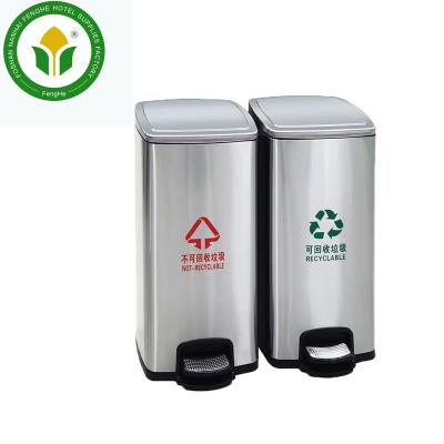 China Sustainable Household Stainless Steel Reuse Waste Bin Foot Pedal Bin 30L/60L/90L/120L for sale