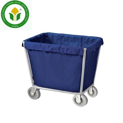 China Modern Design Hotel Room Household Equipment Household Equipment Trolley Modern Steel Laundry Trolley Trolley Canvas Cart for sale