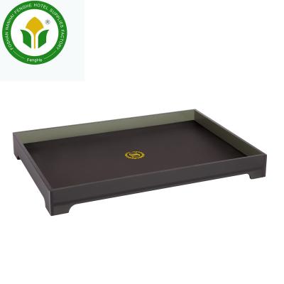 China Hotel Rectangle Acrylic Black Acrylic Products Box Acrylic Serving Tray for sale