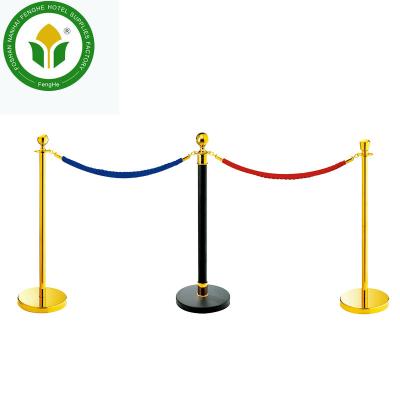 China Commercial Furniture Hotel Stainless Steel Ball Top Crowd Belt Barrier Queue Support Post for sale