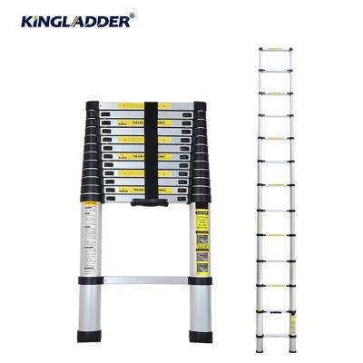 China Kingladder 3.8M/12.5FT Telescopic Single Aluminum Telescopic Ladder Ladders Lightweight Retractable Ladder With CE/EN131 Certification for sale