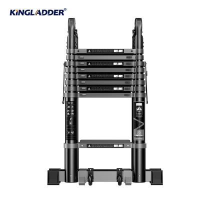 China Folding Ladders Kingladder KT60-28D 9+9 Steps Telescopic Aluminum Universal Ladder for sale