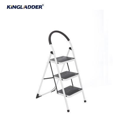 China Kingladder KHS103 Folding Ladders Household 3 Steps Aluminum Folding Steel Step Ladder for sale