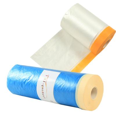 China Paint Protective Auto Paint Masking Film With Tape For Car for sale