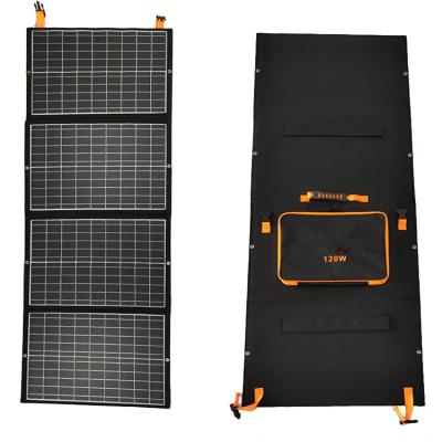 China 120 Watt Solar Panel Monocrystalline Portable Solar Panel Foldable With USB Type-C Output 158.75mmx158.75mm for sale