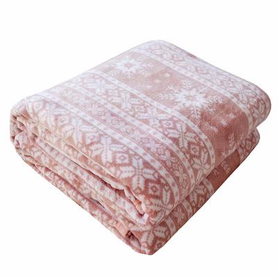 China Anti-Static Christmas Snowflake Sublimation Print Polar Blanket Super Soft Flannel Fleece Throw Blanket for Winter for sale