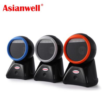 China Supermarket or store or library or pos money check asianwell pos qr handfree 2d coms desktop barcode reader for supermarket for sale