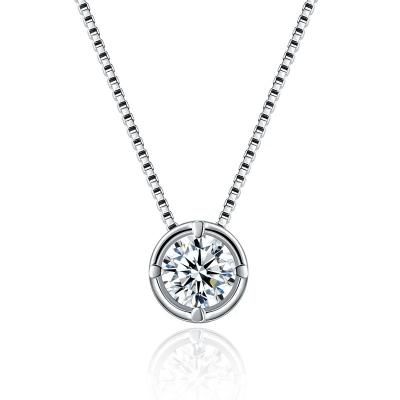 China 925 Silver Zircon/Moissanite Pendant Wholesale Simple CLASSIC/High Quality 1ct Diamond Necklace Women Jewelry For Party for sale