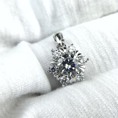 China Custom High Quality Fine Jewelry Dangle Flower Shaped Zirconia Moissanite 925 Silver Women Charm Wholesale for sale