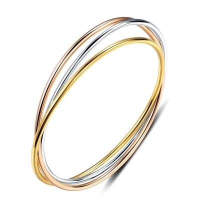 China Wholesale High Quality BOHEMIA Custom Made 925 Sterling Silver Three Rings Bohemia Silver Bangle Bracelet For Women for sale