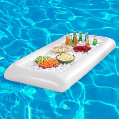 China Inflatable Drink Row Beach Picnic Party Ice Bar Tray Summer Pool Salad Food Drink Row Inflatable for sale