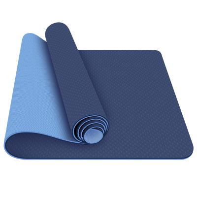 China Custom Eco-Friendly Band Yoga Mat Logo Non Slip Double Layer Set 6mm Band Strap Yoga Rubber Mat for sale