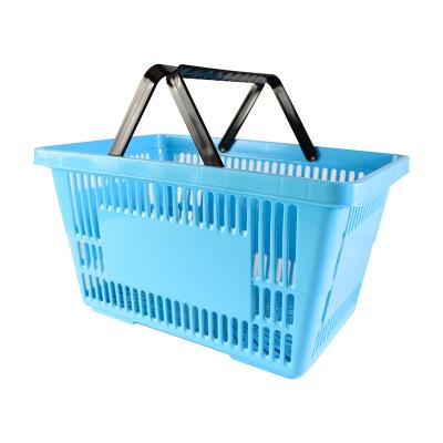 China Store Supermarket Or Supermarket Color Folding Plastic Stackable Shopping Portable Shopping Baskets for sale