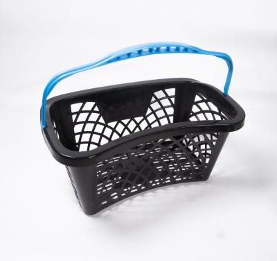 China Wholesale Supermarket Shopping Basket Plastic Colorful Handle Folding Shopping Basket for sale