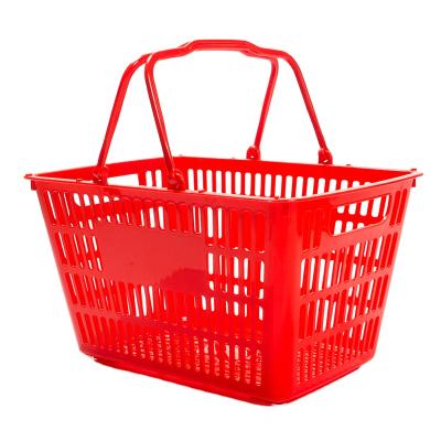 China Customized Folding Stackable Store Wholesale Supermarket Or Supermarket Shopping Baskets Plastic Hand Basket for sale