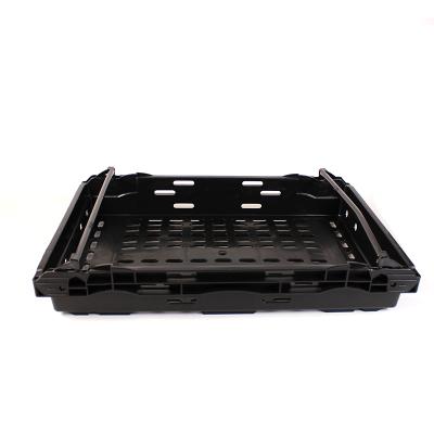 China Sustainable Fruits And Vegetables Supermarket Display Turnover Storage Plastic Folding Baskets for sale