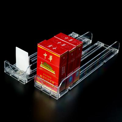 China Automatic Plastic Shelf Pusher System Supermarket Shelf Cigarette Ratail Adjustable Trays for sale