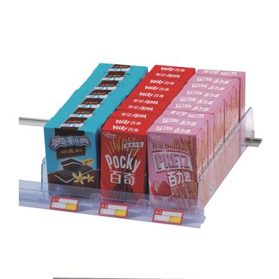 China Custom Adjustable Display Management Products Supermarket Bottle Dividers Stand Plastic Shelf Divider With Separation for sale