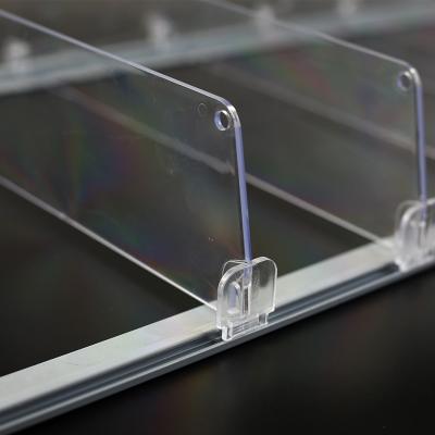 China Adjustable Acrylic Clear Display Products Separator Shelf Dividers Set For Gondola Shelf for sale