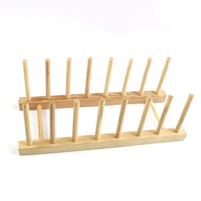 China Eco-friendly Wooden Soild POT Kitchen Dish Dish Rack Display Storage Drying Rack for sale