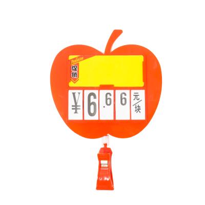 China Price Display Wholesale Fruit Vegetable Shape Supermarket Digital Tag Sign Price Clip Board for sale