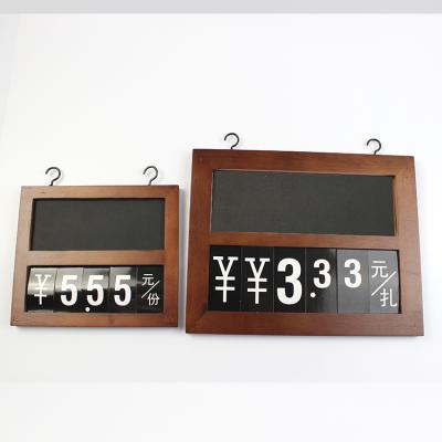 China Wooden Price Display Supermarket Fruit And Vegetable Soild Price Sign Billboard Label Holder for sale