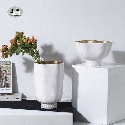 China Small Minimalist Porcelain Vases For Home Container Matte Ceramic Vase Decor Flower Arrangement Holder Bottle Bowl Shape Flower Vase for sale