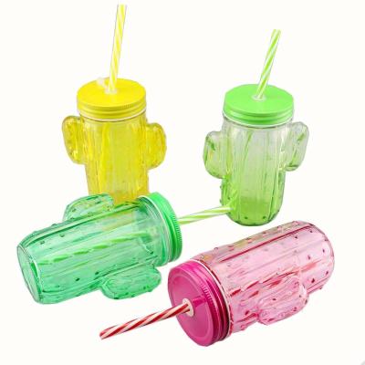 China Viable Painted Cactus Shape Mason Jar Suppliers for sale