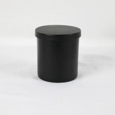 China Wholesale Empty Black Glass Candle Factory Candle Jar Or Jars With Lid for sale