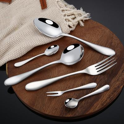 China Sustainable Stainless Steel Fruit Fork Spoon Cutlery Custom Sustainable Tableware Set Various Sizes And Colors Available for sale