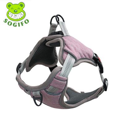 China Popular Dogs Amazon Pets Get Out On The Chest Dog Harness Back Vest Dog Harness Leather Dog Backpack Harness for sale