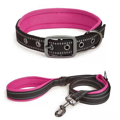 China Waterproof Thickened Reflective Warm Dog Collar Products Central Institute of Statistics Belt Opening Dog Collar and Leash Harness Set for sale