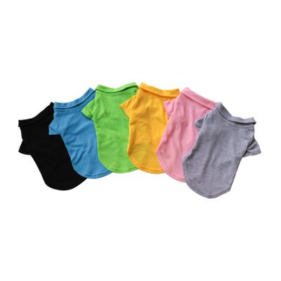 China 2022 Cat Stocked T Shirt prt Clothes Solid Color Sweat Breathable Dogs T Shirt Skin-friendly Absorption For Summer for sale