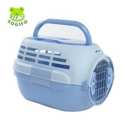 China Sogifo Small Animals Stability Flying Dog Pink Durable Plastic Carrier For Pet Transport Box Dogs Airline Crate for sale