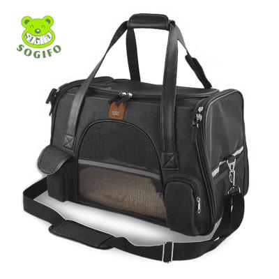 China Sogifo Free Sample Foldable Stored Pets Airline Approved Portable Comfortable Pet Carrier Dogs Travel Pet Bag for sale