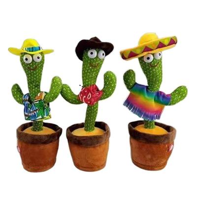 China Amazon Hot Sale Simulation Cactus Plush Toy Electric Singing Dancing Cactus Dancing Talking Toy for sale