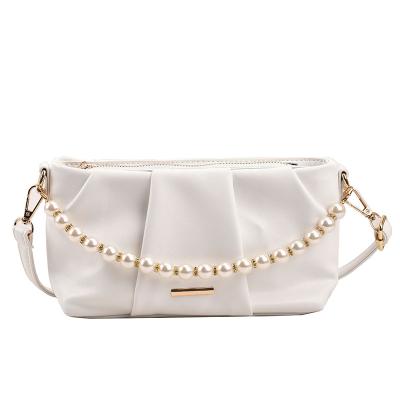 China New Arrival Fashion Pearl Waterproof Cross - Armpit Pu Leather Girl Luxury Single Shoulder Handbag Body Clip Designer for sale