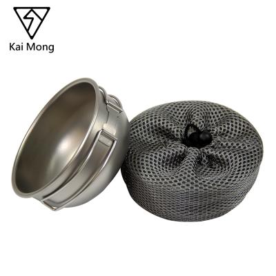 China OUTDOOR RISE CAMPING FOLDING TITANIUM BOWL 120*120*56 MM MOUNTAINEERING 400ML FLAT TABLEWARE for sale