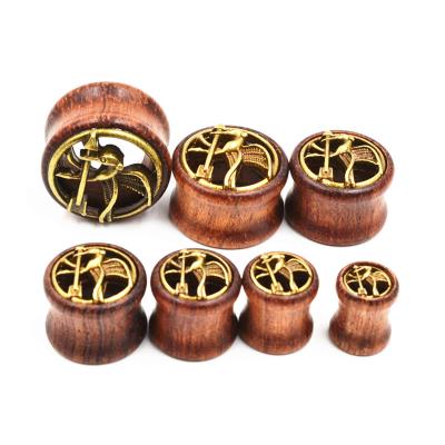 China FASHIONABLE Wooden Ear Plugs Custom Wooden Tunnels Ear Expanders Ear Piercing Jewelry for sale