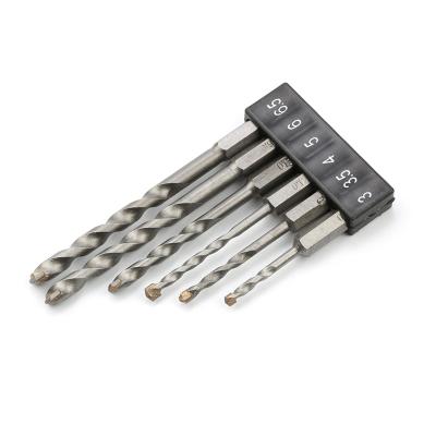 China Masonry Drilling Quick Change Hex Shank Sand Blasted R Flute Masonry Carbide Slant Drill Bits For Concrete Brick Masonry Drilling for sale